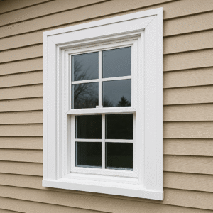 A new window with nice coil wrap/trimmed perimeter